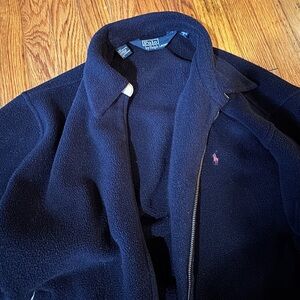 EUC Men's Ralph Lauren Polo Classic Navy Zip-Up Fleece Jacket Size Large